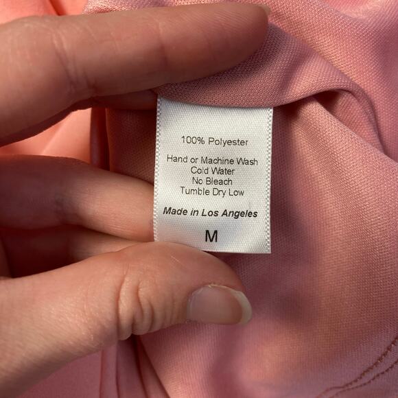 Lucy in the Sky Cutout Chiffon Dress in Coral Pink Size M Party Flirty Ruffle - Picture 9 of 10